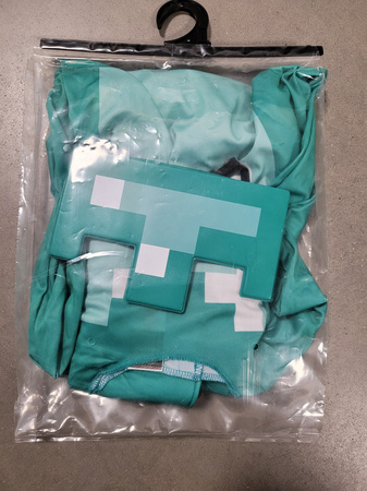 OUTLET Minecraft przebranie kostium, strój karnawałowy diamentowa zbroja 127-136 cm (7-8 lat) PO ZWROCIE