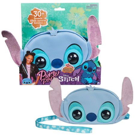 Purse Pets Lilo i Stitch Disney Interaktywna Torebka z ruchomymi oczami z dźwiękiem + strój karnawałowy Stitch kostium przebranie 94-109 cm (3-4 lat) Kigurumi