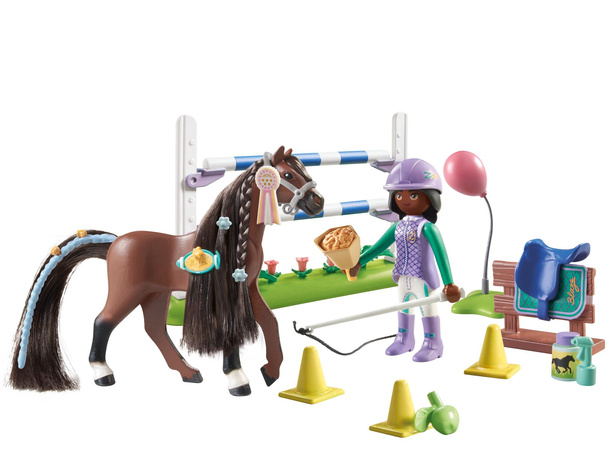 Playmobil Horses of Waterfall Zestaw Zoe i Blaze z przeszkodami 67 elementów