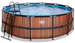Basen ogrodowy okrągły 488x122 cm z pompą piaskową i drabinką brązowy