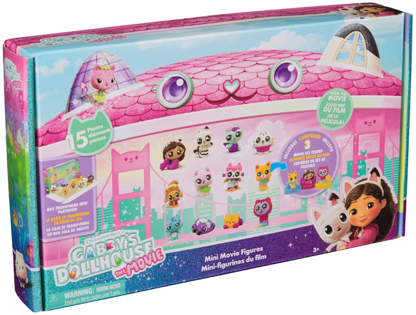 Koci Domek Gabi Film Duży Zestaw 12 mini figurek + 3 podstawki Movie Gabby's Dollhouse