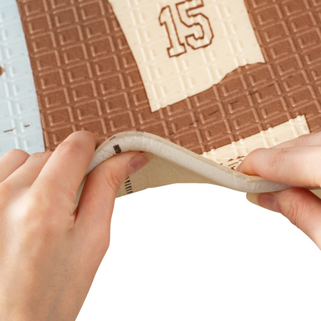 Dwustronna Składana Mata Edukacyjna z pianki XPE Podłogowa Bezpieczna 120x180 Miasto Noc Zwierzątka Humbi