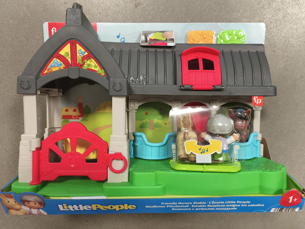 OUTLET Interaktywna Farma Stajnia z przyjaznymi konikami dla dzieci + 3 figurki i akcesoria Fisher-Price Little People NIEKOMPLETNY