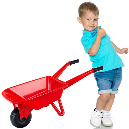 Duża Taczka ogrodowa do piasku czerwona dla dzieci Klein 70 cm