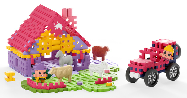 Klocki konstrukcyjne Mini Waffle Farmer Urocze Ranczo 112 elementów Marioinex