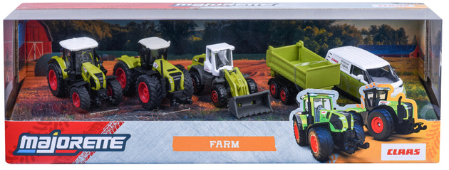 Zestaw Claas Farm 5 pojazdów traktory przyczepa Volkswagen