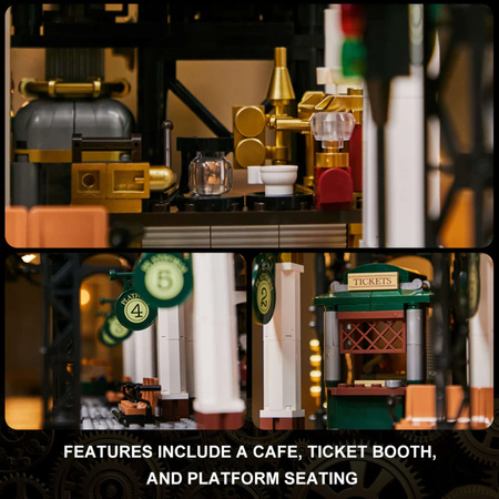 Klocki konstrukcyjne Pantasy Steampunk Stacja Kolejowa 2788 elementów