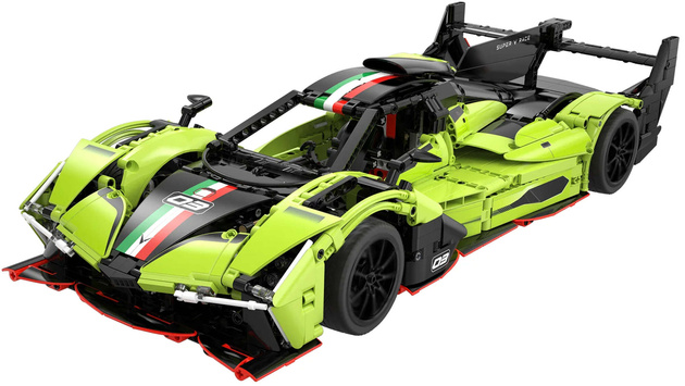 Klocki konstrukcyjne CaDA Samochód 54 cm autko wyścigowe zielona wyścigówka Phantom Wing Auto Pojazd 1817 elementów 1:10