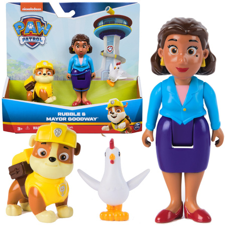 Psi Patrol Zestaw 6 Figurek Farmerka Yumi Pani Burmistrz Skye Rubble Chickaletta Świnka