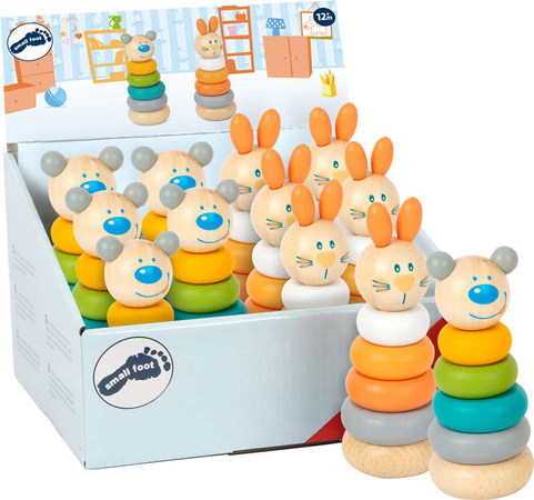 Drewniana Wieża Miś Układanka Piramida Montessori Small Foot