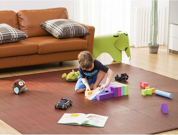 Humbi Puzzle piankowe Mata piankowa panele ciemne 62 x 62 x 1 cm 4 szt.