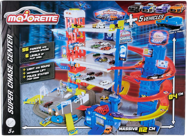 Duży Zestaw Garaż Parking samochodowy Super Centrum Pościgu + 24 kolorowe auta Światło Dźwięk