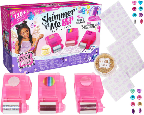 Cool Maker Zestaw Shimmer Me Body Art zestaw uzupełniający tatuaże dla dzieci