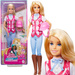 Lalka Barbie w stroju jeździeckim z różowym hełmem dżokejka