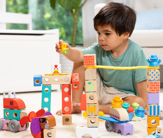 Klocki Drewniane Zwierzątka Blockables Na Farmie Melissa & Doug 16 El.