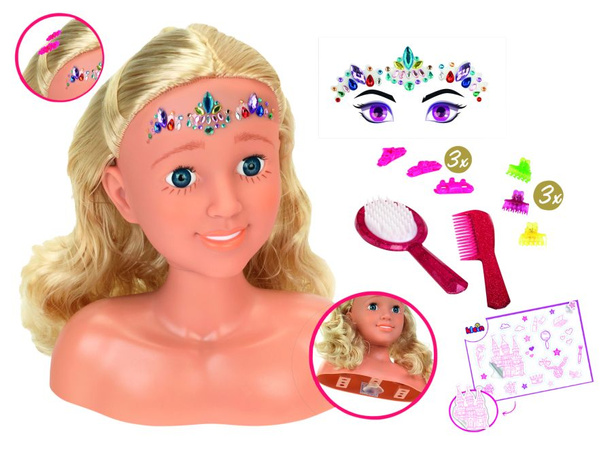 Lalka Głowa do stylizacji czesania włosów Fryzjer Wizażystka Sara