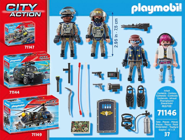 Playmobil City Action Zestaw 4 Figurek Jednostki Specjalne 37 Elementów