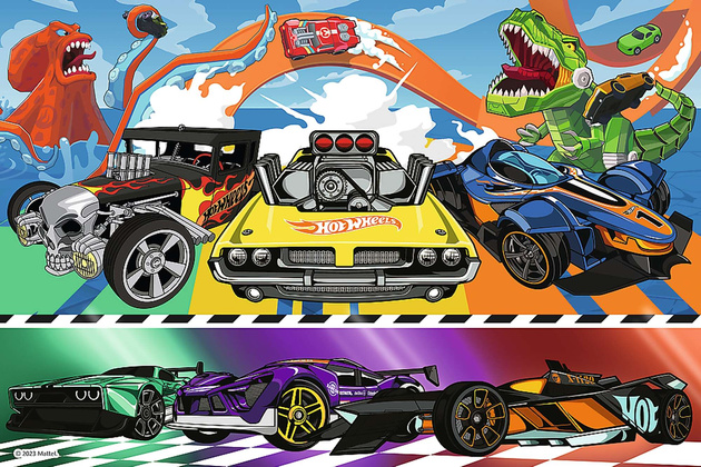 Trefl Puzzle 100 Hot Wheels Pędzące samochody 5+