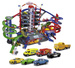 Zestaw Wielki Garaż Parking Super City 7 poziomów + 6 samochodów i lokomotywa z dźwiękiem i światłem