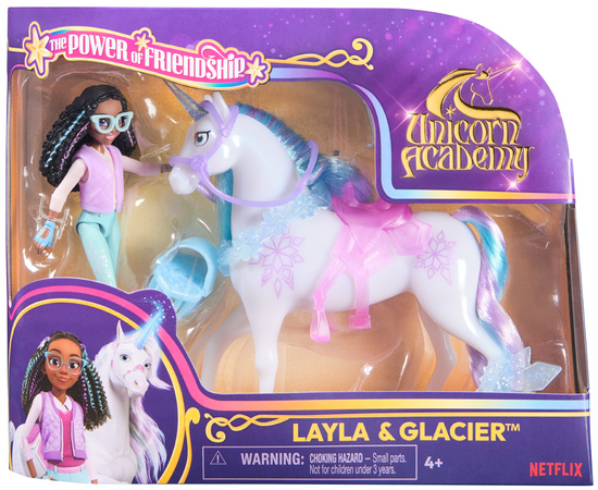 Unicorn Academy Akademia Jednorożców Zestaw Figurki Layla & Glacier dziewczyna i jednorożec + akcesoria
