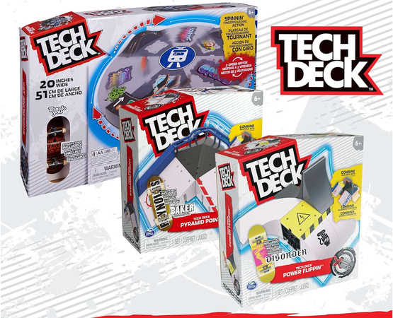 Tech Deck zestaw fingerboard Rampa Pyramid Point Baker+ kolorowa deskorolka kolekcjonerska