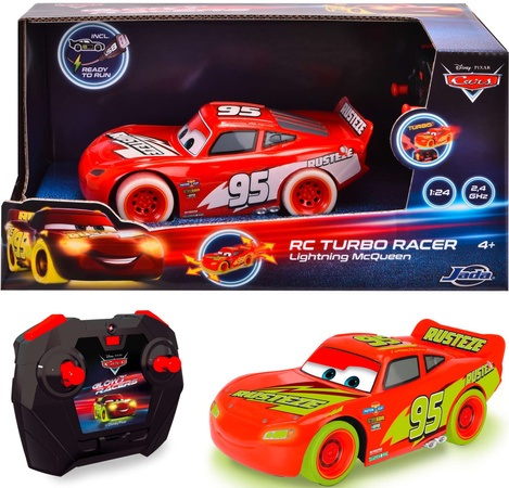 Disney Cars Auta Zdalnie sterowany samochód świecący w ciemności 1:24 Zygzak McQueen