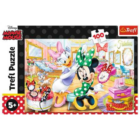 Trefl 16387 Puzzle 100 Myszka Minnie w salonie kosmetycznym Disney
