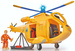 Zestaw Strażak Sam Żółty Helikopter ratunkowy Wallaby 2 światło dźwięk + figurka i akcesoria 3+ Simba