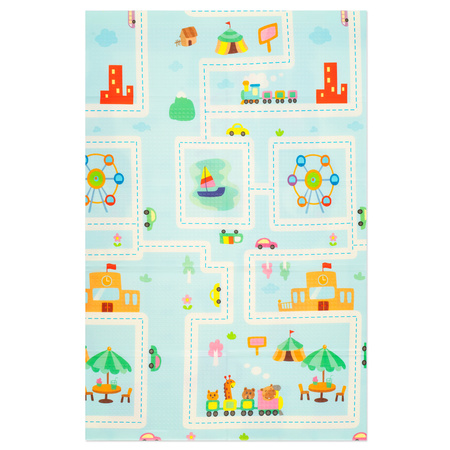 Humbi Dwustronna Składana Mata Piankowa Edukacyjna z pianki XPE 120x180 Miarka Ulice