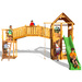 Plac zabaw drewniany duży Rainbow Fortress Tip domek, zjeżdżalnia, drabinka, schodki, lina i ścianka wspinaczkowa