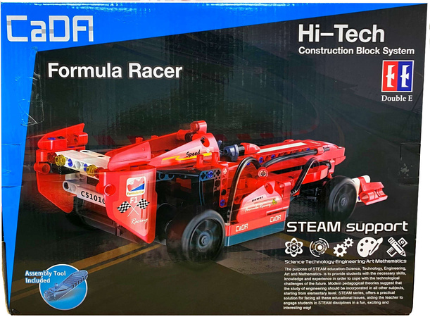 Klocki konstrukcyjne CaDA Auto sportowe czerwony samochód RC 32 cm wyścigówka 317 elementów