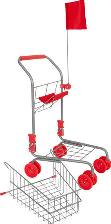 Wózek sklepowy dla dzieci Koszyk z flagą Silver 3+ Small Foot