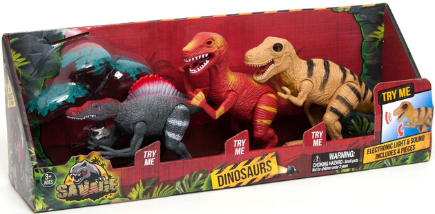 Duży Zestaw Dino Dinozaury Figurki Tyranosaurus Spinosaurus 13 Sztuk Ruchome Dźwięk Świecące Oczy Ryczą+ Akcesoria Boley