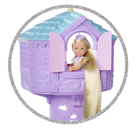 Evi Love Zestaw Wieża Roszpunki i Minilalka + Akcesoria Rapunzel Tower