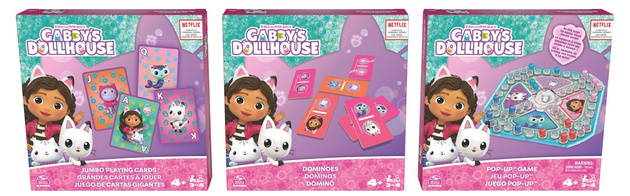 Koci Domek Gabi zestaw gier 3w1 Domino Pop-up Karty Jumbo oraz drewniane puzzle 4 układanki