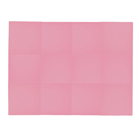 Humbi mata piankowa puzzle piankowe fitness wodoodporne pod basen 12 szt. różowy 240 x 180 x 1 cm