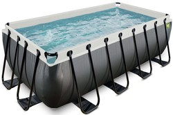 Basen ogrodowy 400x200x122 cm z pompą filtrującą i drabinką czarny