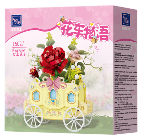 Klocki konstrukcyjne Pantasy Wózek Kwiatowy z Różą 264 elementy