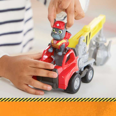 OUTLET Psi Patrol Rubble i jego Ekipa Rubble&Crew Charger Pojazd Chwytak Dźwig z Figurką 6cm WADLIWY