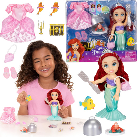 Mini lalka Disney Mała Syrenka Arielka 16 cm + akcesoria