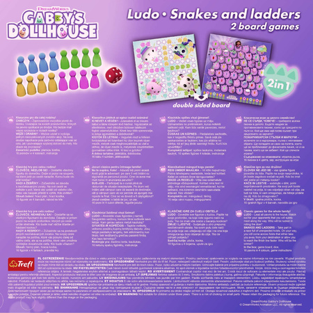 Trefl Gra 2w1 Chińczyk Węże i Drabiny Koci Domek Gabi