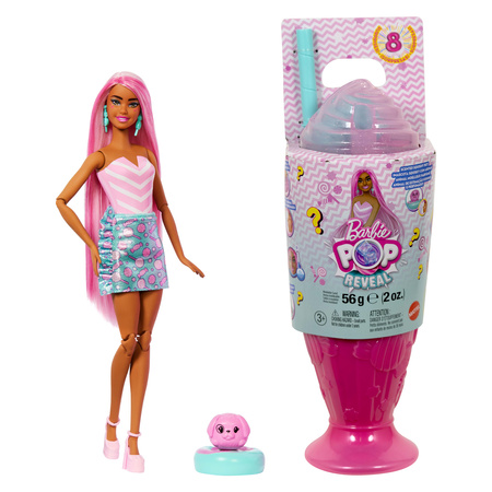 Lalka Barbie Pop Reveal zestaw z 8 niespodziankami różowy deser