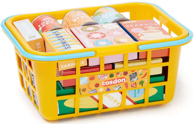 Elektroniczna kasa sklepowa + zabawkowy koszyk na zakupy z akcesoriami dla dzieci AGD 3+