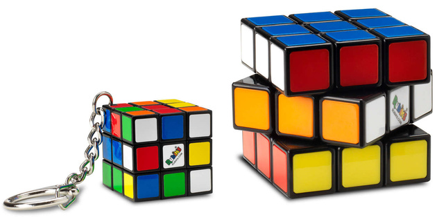 Oryginalna Kostka Rubika Rubik's Classic (kostka + breloczek) + Puzzle Kostka Rubika Rubik's Cube 50-lecie 300 Elementów