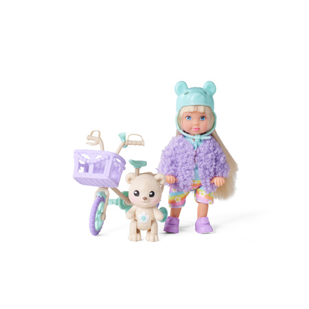 Evi Love Mały Zestaw Minilalka Rower z koszykiem i Miś