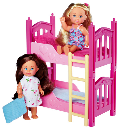 Evi Love Zestaw 2 lalki i łóżko dwupiętrowe + akcesoria