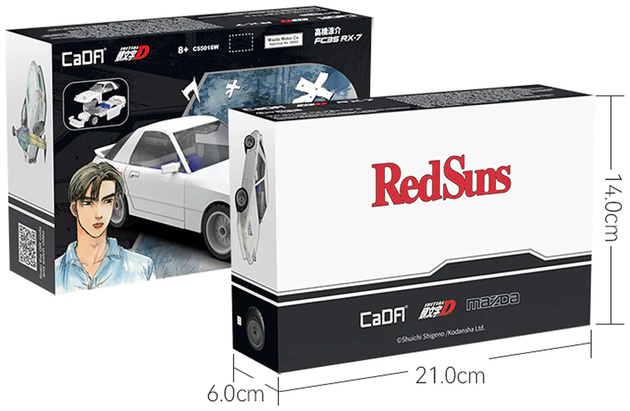 Klocki Konstrukcyjne CaDA Initial D auto Mazda RX-7 FD3S + Toyota AE86 Trueno samochódy 484 elementy