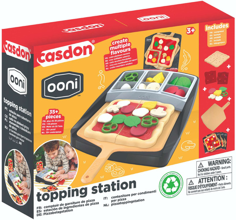 Pizza do krojenia zestaw z dodatkami do pizzy dla małego pizzermana z deską + 24 dodatki OONI Casdon