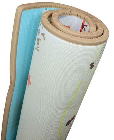 Humbi Dwustronna edukacyjna Mata piankowa Uliczki Zwierzęta 150 x 180 x 2 cm pastelowa gruba duża