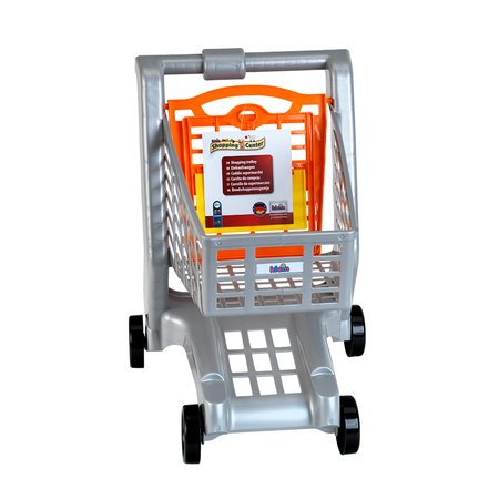 Zabawkowy zestaw sklepowy: Kasa z terminalem i skanerem + koszyk z akcesoriami i wózek na zakupy dla dzieci AGD 3+